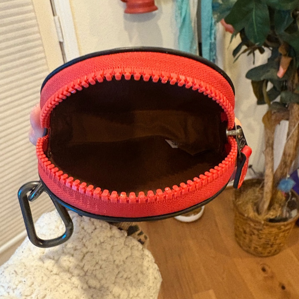 Coach Mini Round Wristlet with Red Trim - Picture 2 of 8